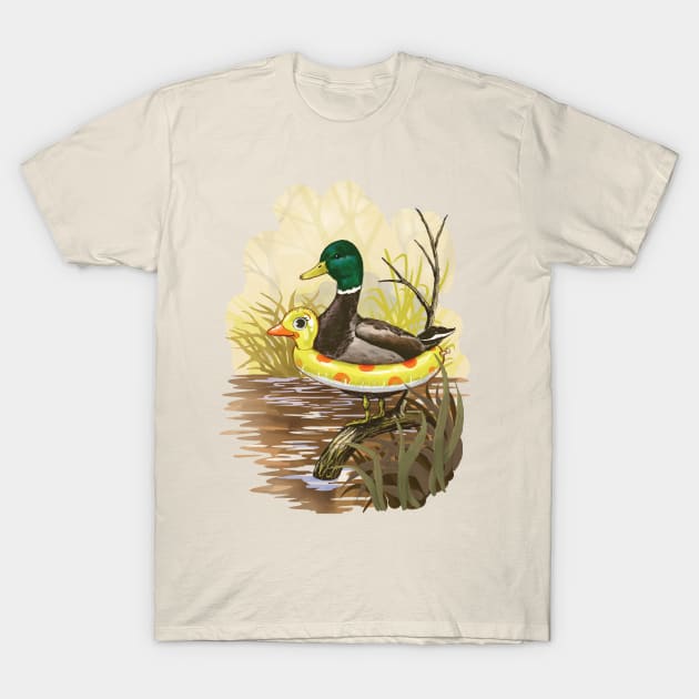 Duck in Training T-Shirt by Steven Rhodes